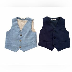 H&M boys vest bundle - light blue and dark blue size 3/4T